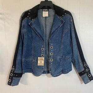 Vintage Ethyl Embellished Denim Blazer NWT size M